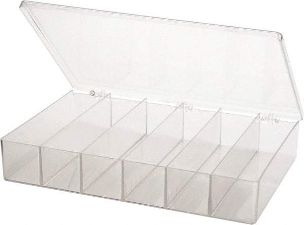 Flambeau - 9" Wide x 2-5/16" High x 13-1/8" Deep, Small Parts Box - K-Resin Frame, 6 Compartments, 8-1/4" Wide x 2" High x 1" Deep Bin - Eagle Tool & Supply