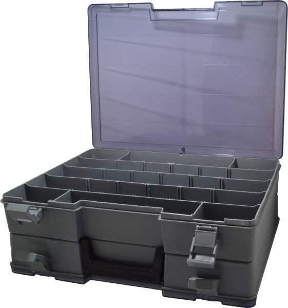 Flambeau - 15-1/2" Wide x 5" High x 11-3/4" Deep, Small Parts Storage Box - Copolymer Frame, 18 to 48 Compartments - Eagle Tool & Supply