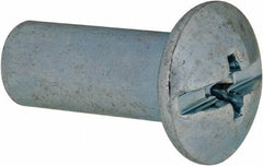 Made in USA - #10-24 Thread Barrel, Slotted/Phillips Drive, Steel Sex Bolt & Binding Post - Zinc-Plated Finish, 5/8" Long Barrel - Eagle Tool & Supply