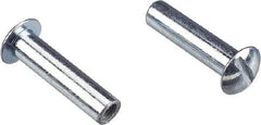 Made in USA - #10-24 Thread Barrel, Slotted/Phillips Drive, Steel Sex Bolt & Binding Post - Zinc-Plated Finish, 3/8" Long Barrel - Eagle Tool & Supply