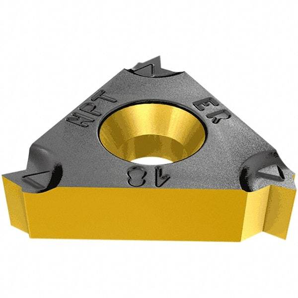 Iscar - 27IR Internal Right Hand 8 NPT Laydown Threading Insert - Grade IC908, TiAlN Coated Carbide, 15.88mm Inscribed Circle - Eagle Tool & Supply