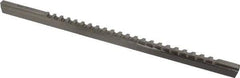 Value Collection - 1/4" Keyway Width, Style C, Keyway Broach - High Speed Steel, Bright Finish, 3/8" Broach Body Width, 25/64" to 2-1/2" LOC, 11-3/4" OAL - Eagle Tool & Supply