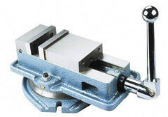 Interstate - 4" Jaw Width, 4" Jaw Opening Capacity, Horizontal Swivel Machine Vise - Manual Operation, 1 Station, 12-3/8" Long x 4.96" High x 1-1/4" Deep, 4-1/8" Jaw Height - Eagle Tool & Supply