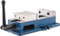 Interstate - 4" Jaw Width, 4" Jaw Opening Capacity, Horizontal Stationary Machine Vise - Manual Operation, 6,750 Lb Capacity, 1 Station, 12-3/8" Long x 3.7" High x 1-1/4" Deep, 1-1/4" Jaw Height, Cast Iron - Eagle Tool & Supply