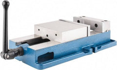 Interstate - 8" Jaw Width, 8" Jaw Opening Capacity, Horizontal Stationary Machine Vise - Manual Operation, 11,250 Lb Capacity, 1 Station, 20" Long x 6.1" High x 1-15/16" Deep, 1-15/16" Jaw Height, Cast Iron - Eagle Tool & Supply