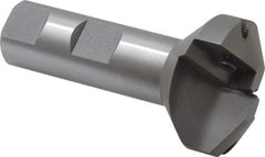 Everede Tool - 60° Lead Angle, 1.458" Max Cut Diam, 1/2" Min Cut Diam, 0.277" Max Depth of Cut, Indexable Chamfer and Angle End Mill - 2 Inserts, APLT 347 Insert Style, 3" Overall Length, Straight Shank, 120° Included Angle - Eagle Tool & Supply