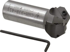 Everede Tool - 41° Lead Angle, 1.664" Max Cut Diam, 15/16" Min Cut Diam, 0.418" Max Depth of Cut, Indexable Chamfer and Angle End Mill - 3 Inserts, APLT 347 Insert Style, 3.2" Overall Length, Straight Shank, 82° Included Angle - Eagle Tool & Supply