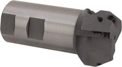 Everede Tool - 30° Lead Angle, 1.803" Max Cut Diam, 1-1/4" Min Cut Diam, 0.479" Max Depth of Cut, Indexable Chamfer and Angle End Mill - 3 Inserts, APLT 347 Insert Style, 3.2" Overall Length, Straight Shank, 60° Included Angle - Eagle Tool & Supply