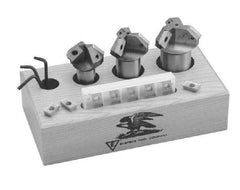 Everede Tool - 0.5 to 1.958" Cut Diam, 60° Lead Angle, 120° Included Angle, Straight Shank Indexable Chamfer End Mill Set - 3/4 to 1-1/4" Shank Diam, Weldon Flats APLT 347 CV6 Insert, CHM Toolholder, 2 & 3 Flutes - Eagle Tool & Supply