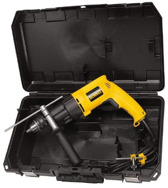 DeWALT - 1/2" Keyed Chuck Electric Hammer Drill - 0 to 46,000 BPM, 0 to 2,700 RPM, Reversible - Eagle Tool & Supply