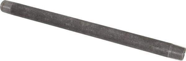 Made in USA - Schedule 80, 1/2" Diam x 12" Long Black Pipe Nipple - Threaded - Eagle Tool & Supply