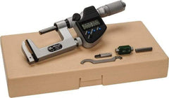 Mitutoyo - 1 to 2 Inch Range, Carbide Face, Electronic Multi Anvil Micrometer - Ratchet Stop Thimble, 0.0002 Inch Accuracy, 0.0001 Inch Resolution - Eagle Tool & Supply