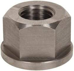 Gibraltar - 1-8, 2" Flange Diam, 1-1/4" High, 1-5/8" Across Flats, Flange Nut - Grade 303 Stainless Steel, 1/4" Flange Height - Eagle Tool & Supply