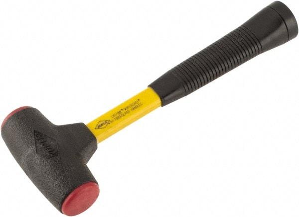 NUPLA - 16 oz Head 1-5/8" Face Diam Urethane Dead Blow Hammer - 12-1/2" OAL, Fiberglass Handle - Eagle Tool & Supply