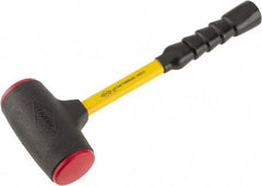 NUPLA - 64 oz Head 7/8" Face Diam Urethane Dead Blow Hammer - 15-1/2" OAL, Fiberglass Handle - Eagle Tool & Supply