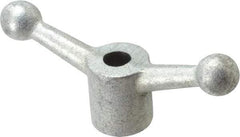 Gibraltar - 2 Offset Arms, 0.499" Hole, Zinc Plated, Reamed Speed Handle - 2-1/4" High, 1/2" Arm Diam, 1-1/8" Hub Diam, 3/4" Ball Diam - Eagle Tool & Supply