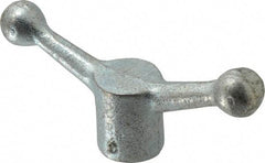 Gibraltar - 2 Offset Arms, Zinc Plated, Blank Speed Handle - 2-1/2" High, 9/16" Arm Diam, 1-3/8" Hub Diam, 7/8" Ball Diam - Eagle Tool & Supply