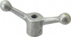 Gibraltar - 2 Offset Arms, 5/8-11" Hole, Zinc Plated, Tapped Speed Handle - 2-1/2" High, 9/16" Arm Diam, 1-3/8" Hub Diam, 7/8" Ball Diam - Eagle Tool & Supply