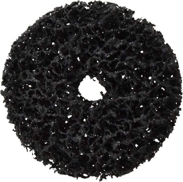 3M - 3" Very Coarse Grade Silicon Carbide Deburring Disc - 1/2" Center Hole, Arbor Connection, Black, 8,500 Max RPM - Eagle Tool & Supply