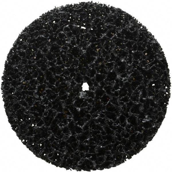 3M - 4" Very Coarse Grade Silicon Carbide Deburring Disc - 1/4" Center Hole, Arbor Connection, Black, 6,000 Max RPM - Eagle Tool & Supply