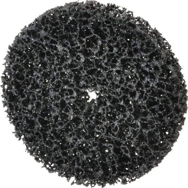 3M - 4" Very Coarse Grade Silicon Carbide Deburring Disc - 3/8" Center Hole, Arbor Connection, Black, 6,000 Max RPM - Eagle Tool & Supply