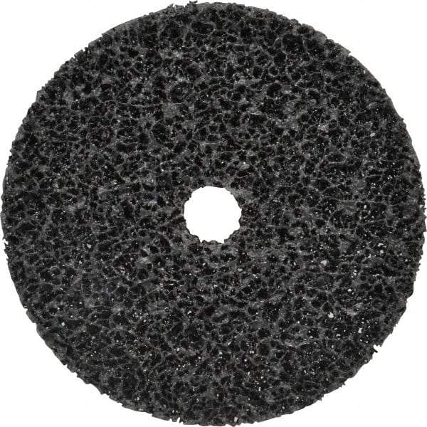 3M - 6" Very Coarse Grade Silicon Carbide Deburring Disc - 7/8" Center Hole, Arbor Connection, Black, 4,000 Max RPM - Eagle Tool & Supply