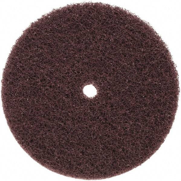 3M - 6" Medium Grade Aluminum Oxide Deburring Disc - 1/2" Center Hole, Arbor Connection, Maroon, 4,000 Max RPM - Eagle Tool & Supply