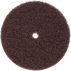 3M - 6" Medium Grade Aluminum Oxide Deburring Disc - 1/2" Center Hole, Arbor Connection, Maroon, 4,000 Max RPM - Eagle Tool & Supply