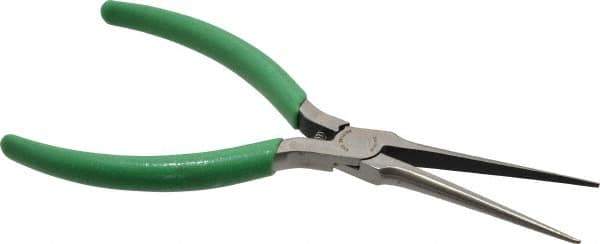 Xcelite - 6" OAL, 2-5/16" Jaw Length x 15/32" Jaw Width, Long Nose Needle Nose Pliers - Smooth Jaw, Standard Head, ESD Cushion Handles, with Spring - Eagle Tool & Supply