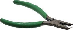 Xcelite - 4-1/2" OAL, Flush End Cutting Pliers - 29/32" Jaw Length x 1/2" Jaw Width, Angled Tip Head, ESD Cushion Handle - Eagle Tool & Supply