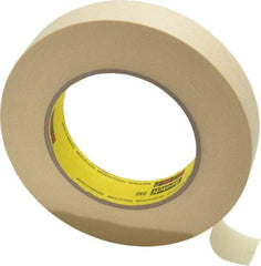 3M - 1" Wide x 60 Yd Long Tan Paper Masking Tape - Series 232, 6.3 mil Thick, 27 In/Lb Tensile Strength - Eagle Tool & Supply