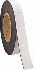 Made in USA - 50' Long x 1" Wide Flexible Magnetic Strip - 4 Lb Max Pull Force, Adhesive Back, Black - Eagle Tool & Supply