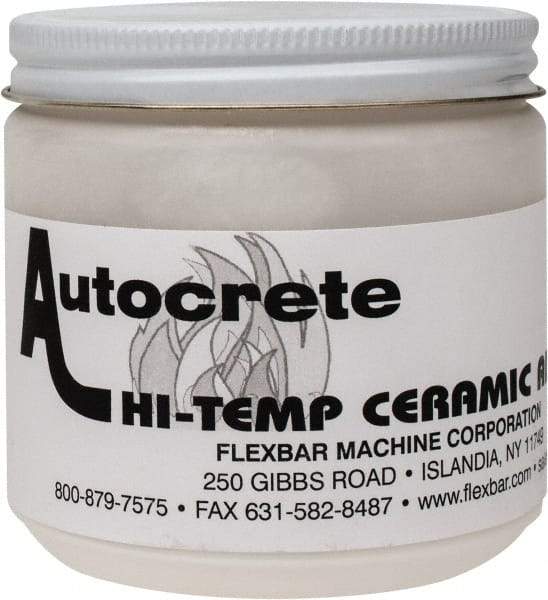 Flexbar - 1 Lb Jar White Ceramic Filler/Repair Caulk - 3000°F Max Operating Temp, 24 hr Full Cure Time - Eagle Tool & Supply