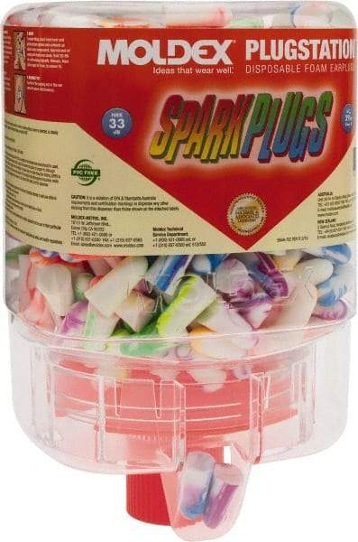 Moldex - One Touch Disposable Non-Refillable Earplug Dispenser with 33 dB Earplugs - Assorted Color Earplugs, 250 Pairs, Includes Mounting Hardware - Eagle Tool & Supply