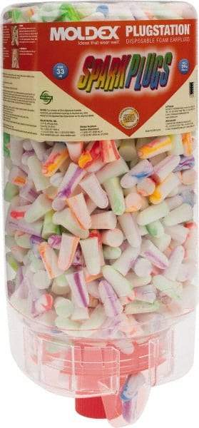 Moldex - One Touch Disposable Non-Refillable Earplug Dispenser with 33 dB Earplugs - Assorted Color Earplugs, 500 Pairs, Includes Mounting Bracket, Template & Hardware - Eagle Tool & Supply