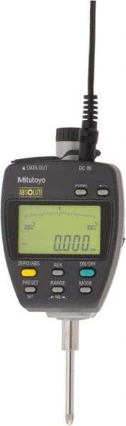Mitutoyo - 0 to 1" Range, 0.00005, 0.0001, 0.0005 & 0.001" Graduation, Electronic Drop Indicator - Accurate to 0.00012", English & Metric System, LCD Display - Eagle Tool & Supply