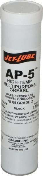 Jet-Lube - 14 oz Cartridge Moly-Disulfide Extreme Pressure Grease - Black, Extreme Pressure & High Temperature, 550°F Max Temp, NLGIG 2, - Eagle Tool & Supply