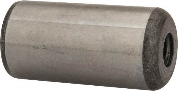 Value Collection - 1" Diam x 2" Pin Length Grade 8 Alloy Steel Pull Out Dowel Pin - 1 Rounded & 1 Threaded End - Eagle Tool & Supply