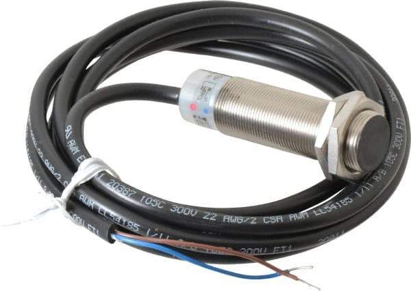 Eaton Cutler-Hammer - NPN, 5mm Detection, Cylinder Shielded, Inductive Proximity Sensor - 2 Wires, IP67, 20 to 250 VAC, M18x1 Thread, 2.54 Inch Long - Eagle Tool & Supply