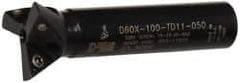 Dorian Tool - 60° Included Angle, 1 Inch Max Cutting Diameter, 3 Inserts, 1/2 Inch Shank Diameter, TDEX 110204-EN Insert Style, Indexable Dovetail Cutter - 2.39 Inch Overall Length - Eagle Tool & Supply