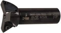 Dorian Tool - 60° Included Angle, 2-1/4 Inch Max Cutting Diameter, 3 Inserts, 1 Inch Shank Diameter, TDEX 220408-EN Insert Style, Indexable Dovetail Cutter - 3-1/2 Inch Overall Length - Eagle Tool & Supply