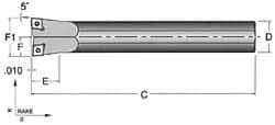 Dorian Tool - 1-1/16" Min Bore Diam, 6" OAL, 3/4" Shank Diam, S-DCLC Indexable Boring Bar - CC.T Insert, Screw Holding Method - Eagle Tool & Supply