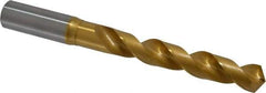 OSG - 18.00098mm 120° Vanadium High Speed Steel Jobber Drill - TiN Finish, Right Hand Cut, Spiral Flute, Straight Shank, 184mm OAL, Standard Point - Eagle Tool & Supply