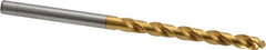 OSG - #22 130° Vanadium High Speed Steel Jobber Drill - TiN Finish, Right Hand Cut, Spiral Flute, Straight Shank, 75mm OAL, Standard Point - Eagle Tool & Supply