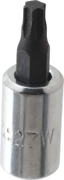 Proto - 1/4" Drive, T27 Torx Bit Socket - 1-1/2" OAL - Eagle Tool & Supply