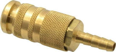 Coilhose Pneumatics - Hose Barb Industrial/Acme Pneumatic Hose Coupler - Brass, 1/4" Body Diam, 1/4" Hose ID - Eagle Tool & Supply