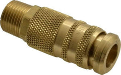 Coilhose Pneumatics - 3/8 Male NPT Industrial/Acme Pneumatic Hose Coupler - Brass, 1/4" Body Diam - Eagle Tool & Supply
