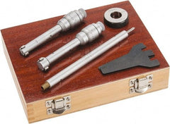 SPI - 1/2 to 0.8", Carbide, Hole Mechanical Inside Micrometer Set - 0.0002" Graduation, 6" Extension Rod Length, (1) Setting Ring Included - Eagle Tool & Supply
