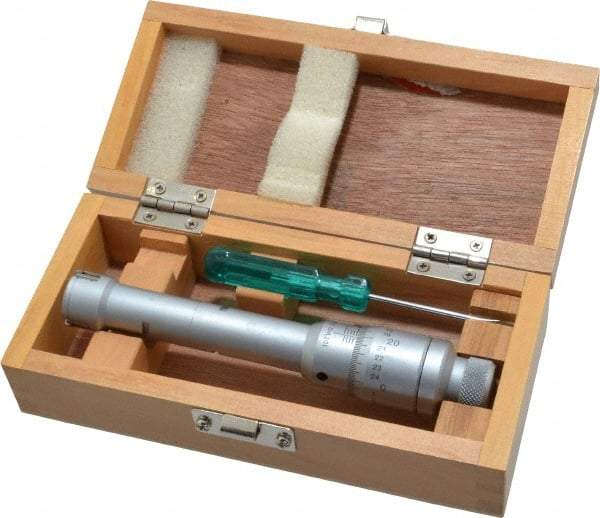 SPI - 0.8 to 1", 3.15" Gage Depth, Mechanical Inside Micrometer - 0.0002" Graduation, 0.0002" Accuracy, Ratchet Stop Thimble - Eagle Tool & Supply