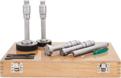 SPI - 0.8 to 1.6", Carbide, Hole Mechanical Inside Micrometer Set - 0.0002" Graduation, 6" Extension Rod Length, (2) Setting Rings Included - Eagle Tool & Supply